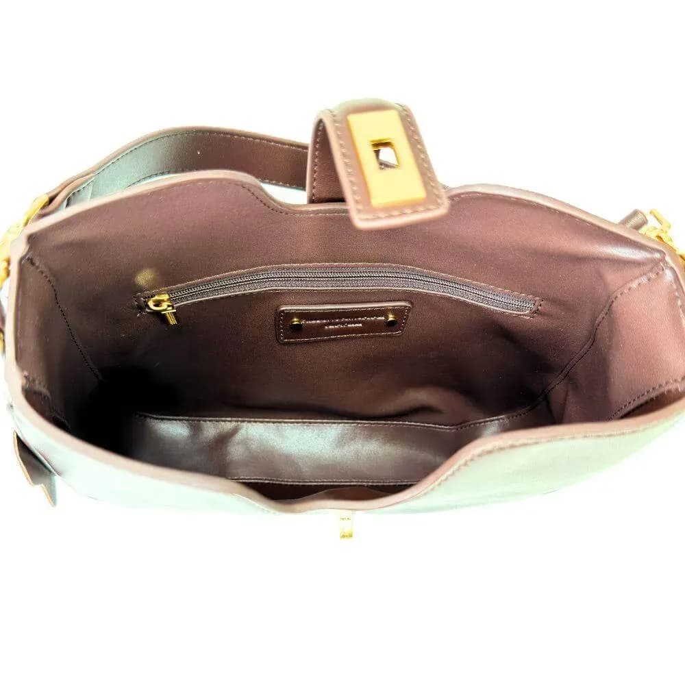 Kožená Italská kabelka Ormea tmavé hnědá