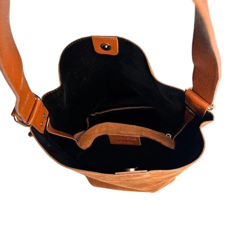 Kožená Italská kabelka Amore koňak