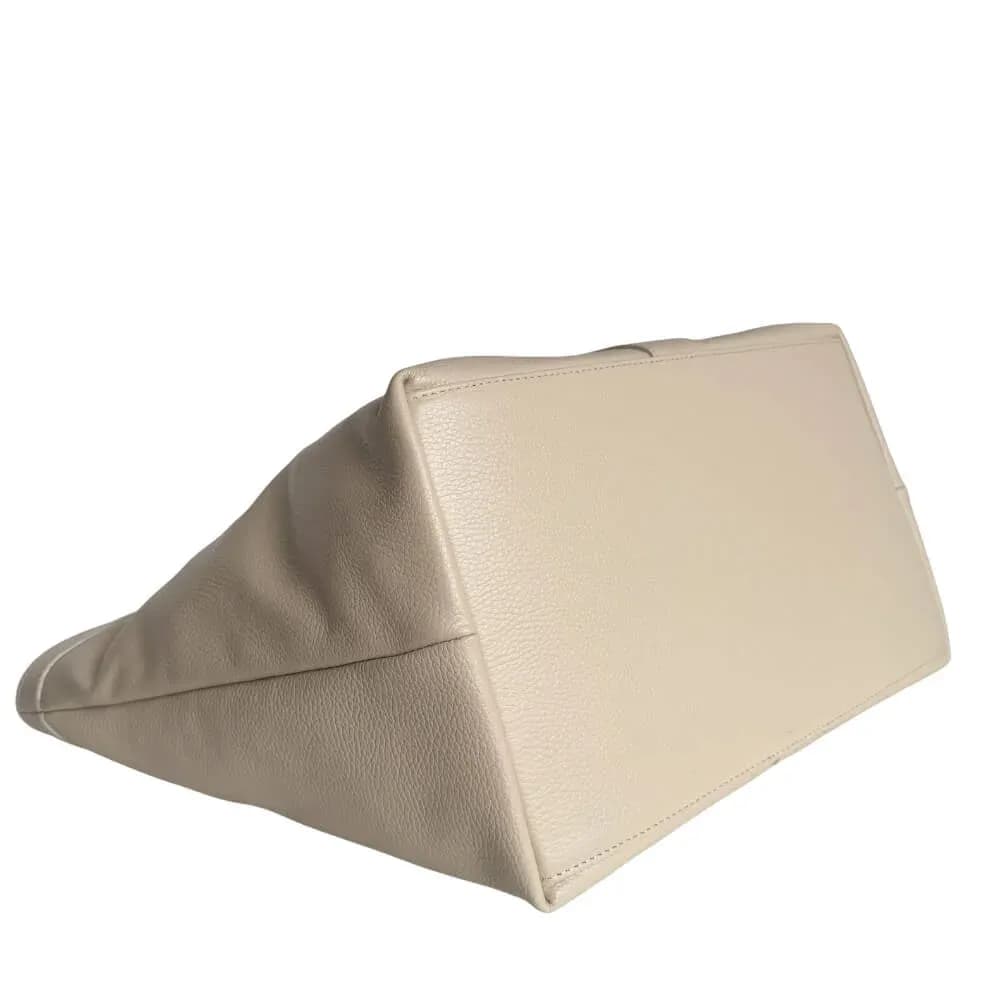 Velká Italská shopper kabelka z pravé kůže Patrizia béžová