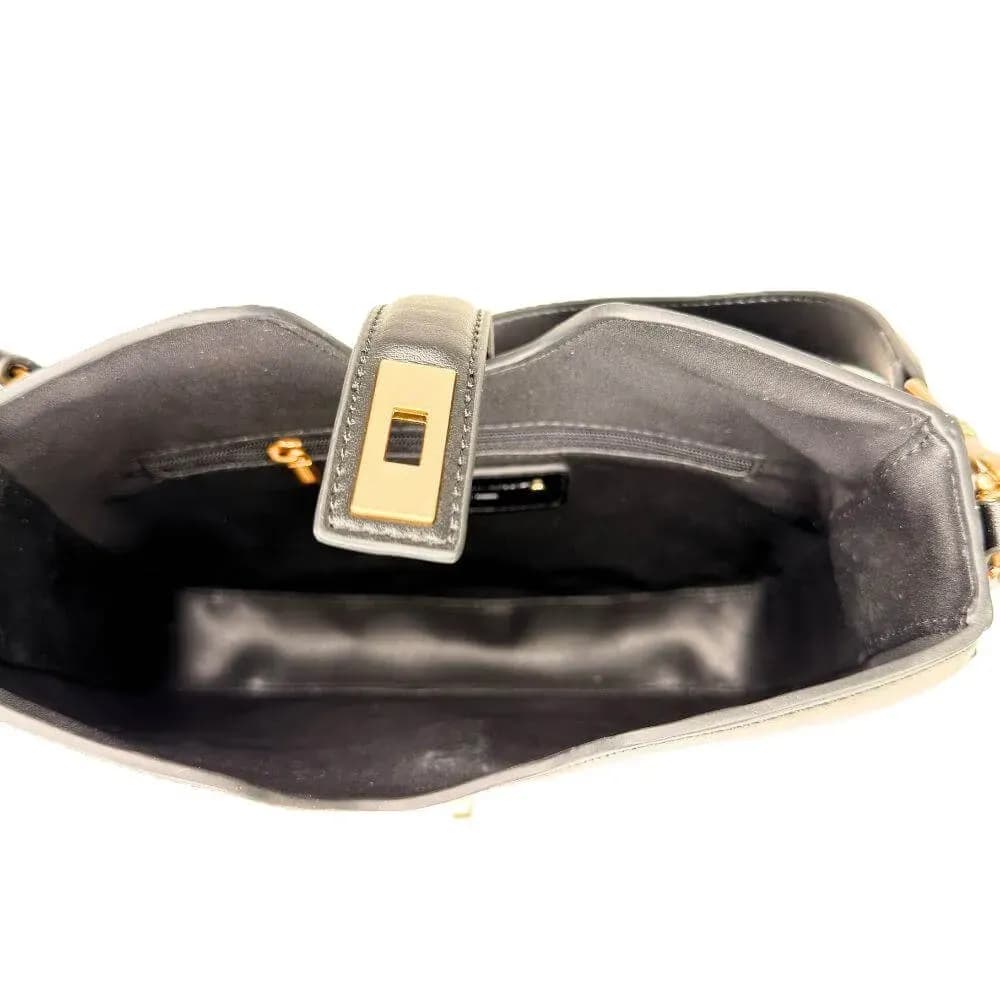 Kožená Italská kabelka Ormea černá