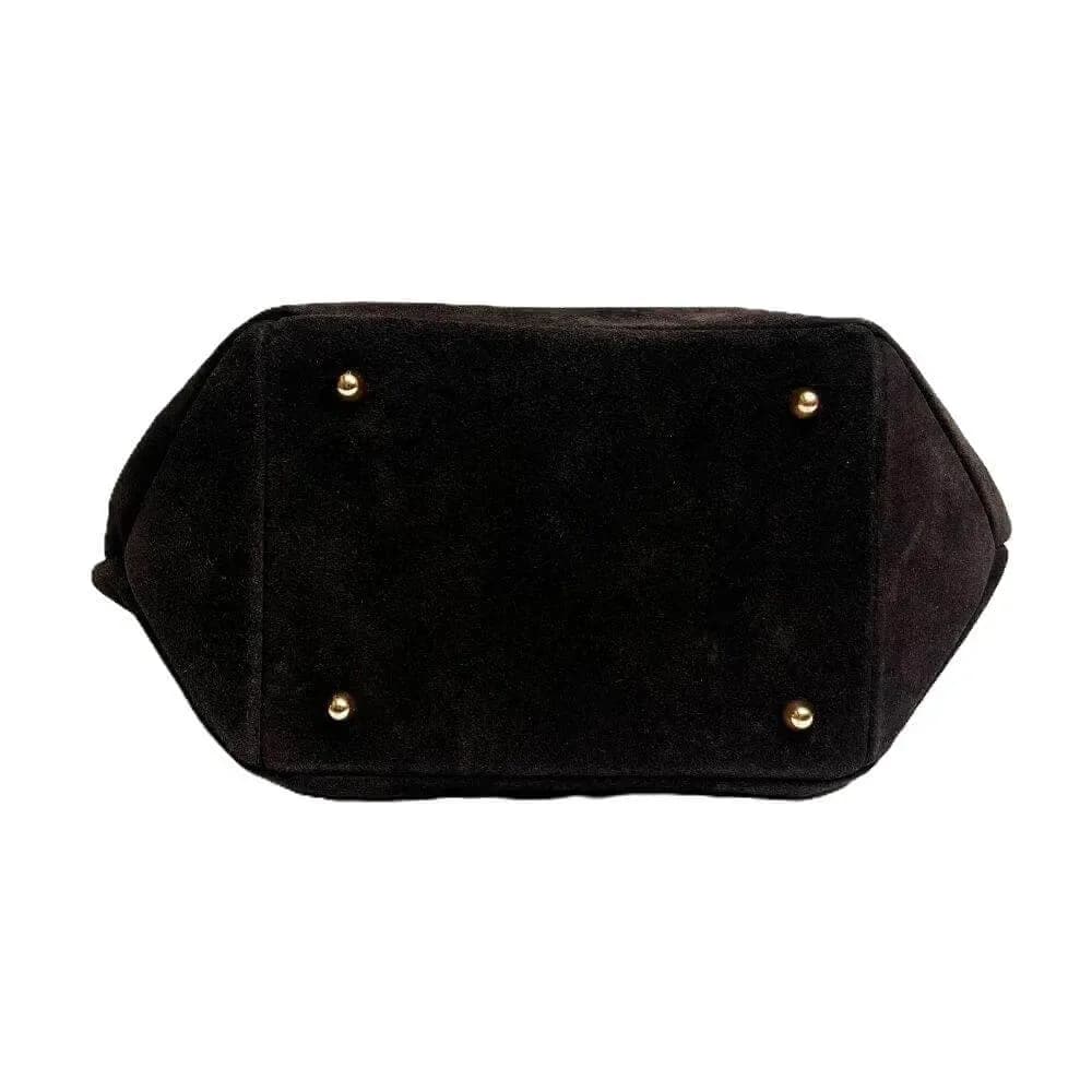 Kožená Italská kabelka Belmira tmavé hnědá