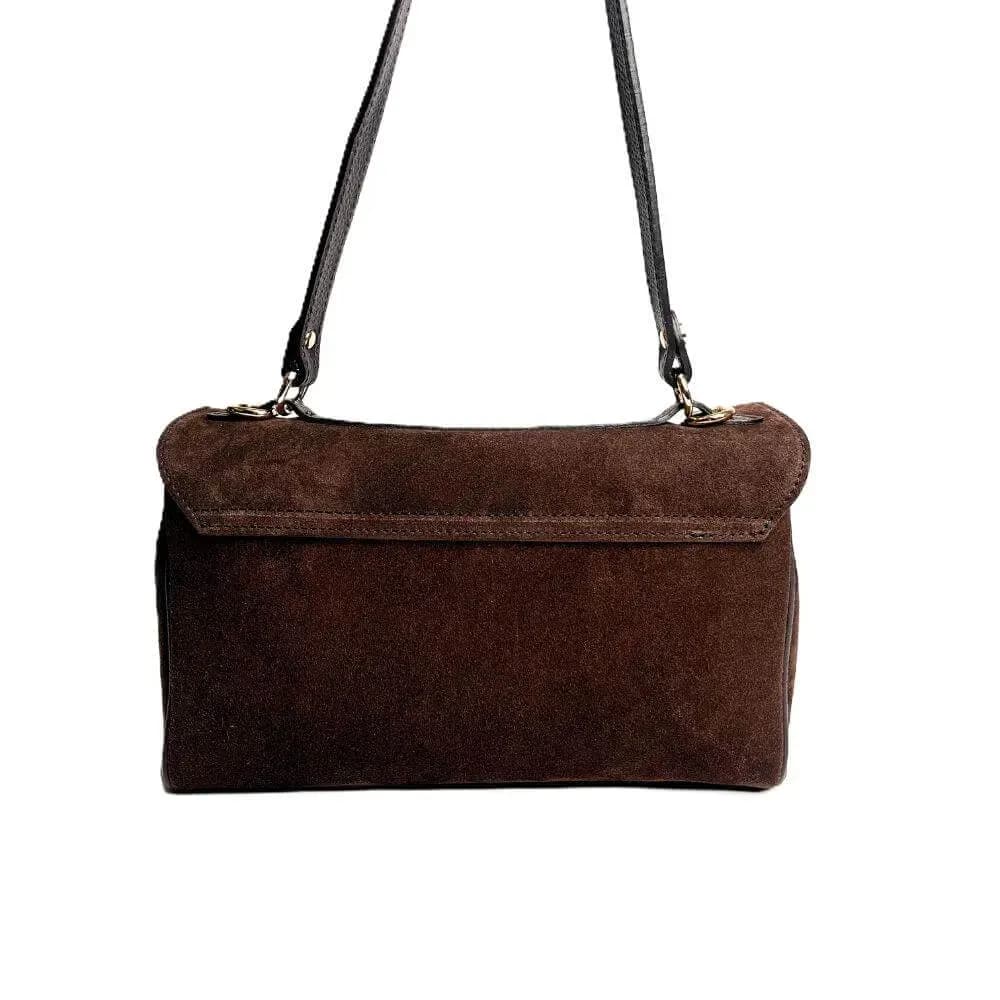 Kožená Italská kabelka Signora tmavé hnědá