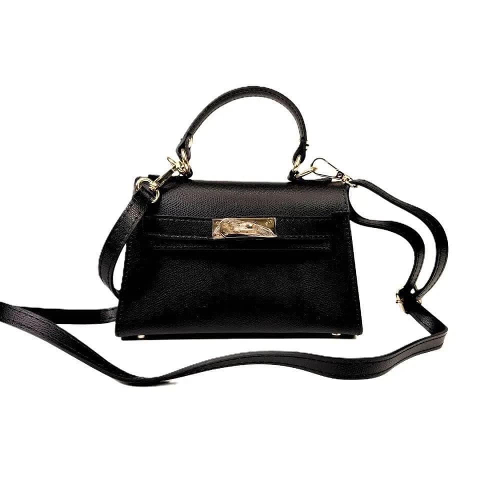 Kožená Italská kabelka Stela černá