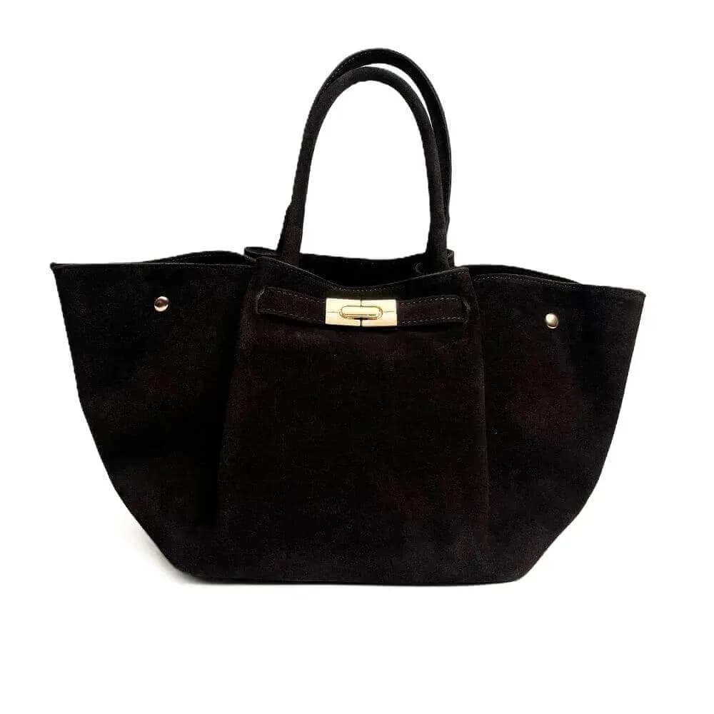 Kožená Italská kabelka Belmira tmavé hnědá