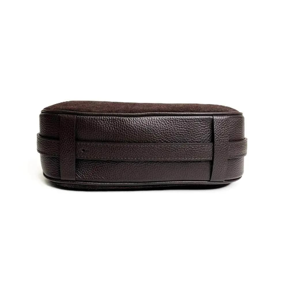 Kožená Italská kabelka Verona tmavé hnědá