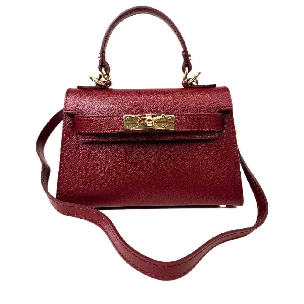 Kožená Italská kabelka Stela vínová