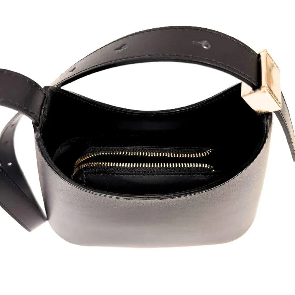 Kožená Italská kabelka Toskana černá