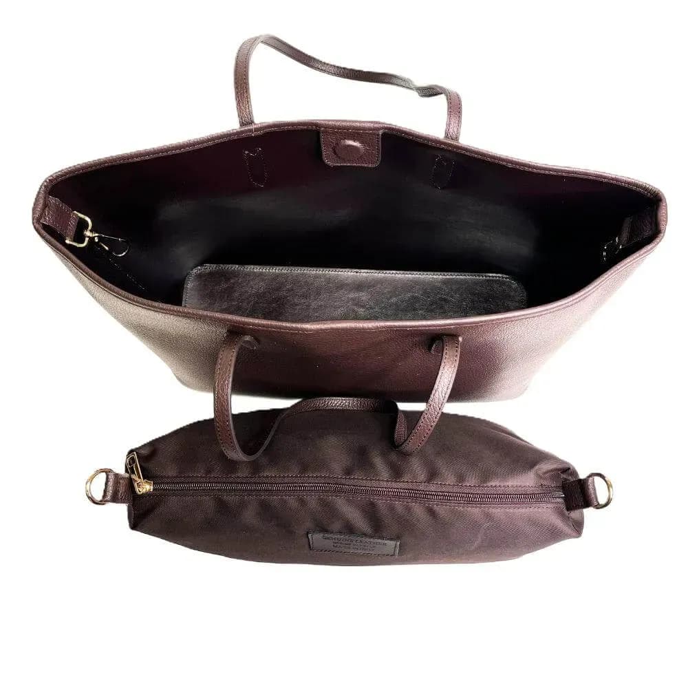 Kožená Italská kabelka Sovana tmavé hnědá