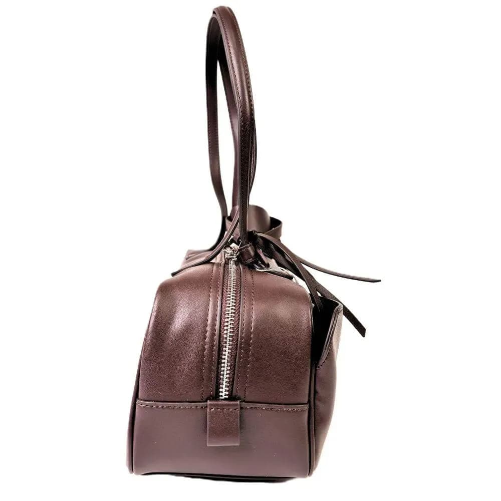 Kožená Italská kabelka Baguett tmavé hnědá