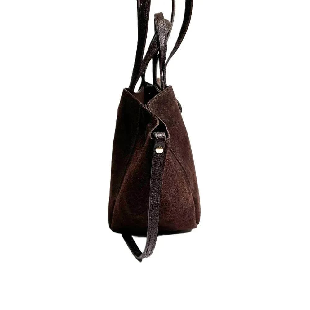 Kožená Italská kabelka Pavolina tmavé hnědá