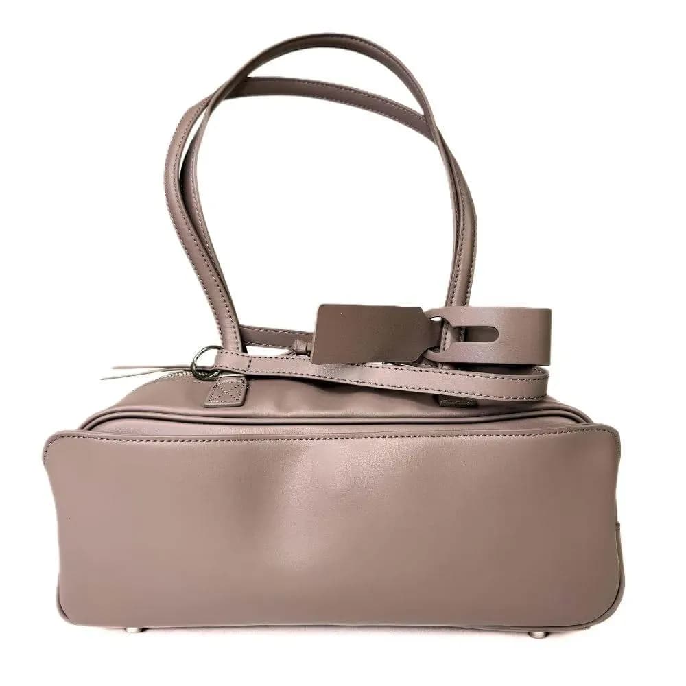 Kožená Italská kabelka Baguett taupe