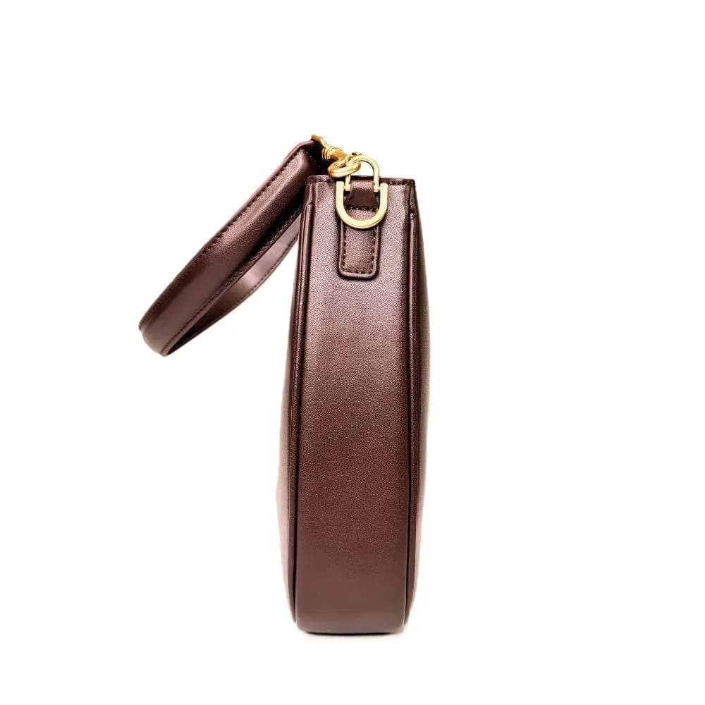 Kožená Italská kabelka Ormea tmavé hnědá