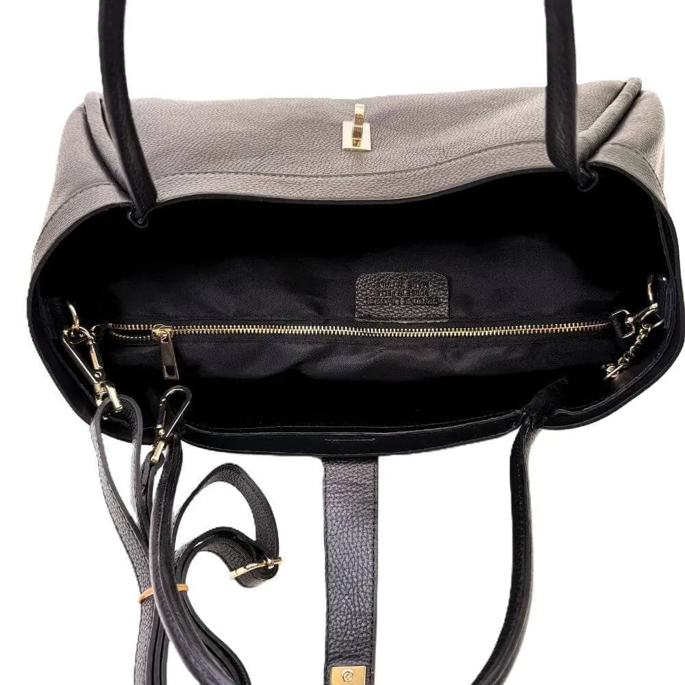 Kožená Italská kabelka Elis černá