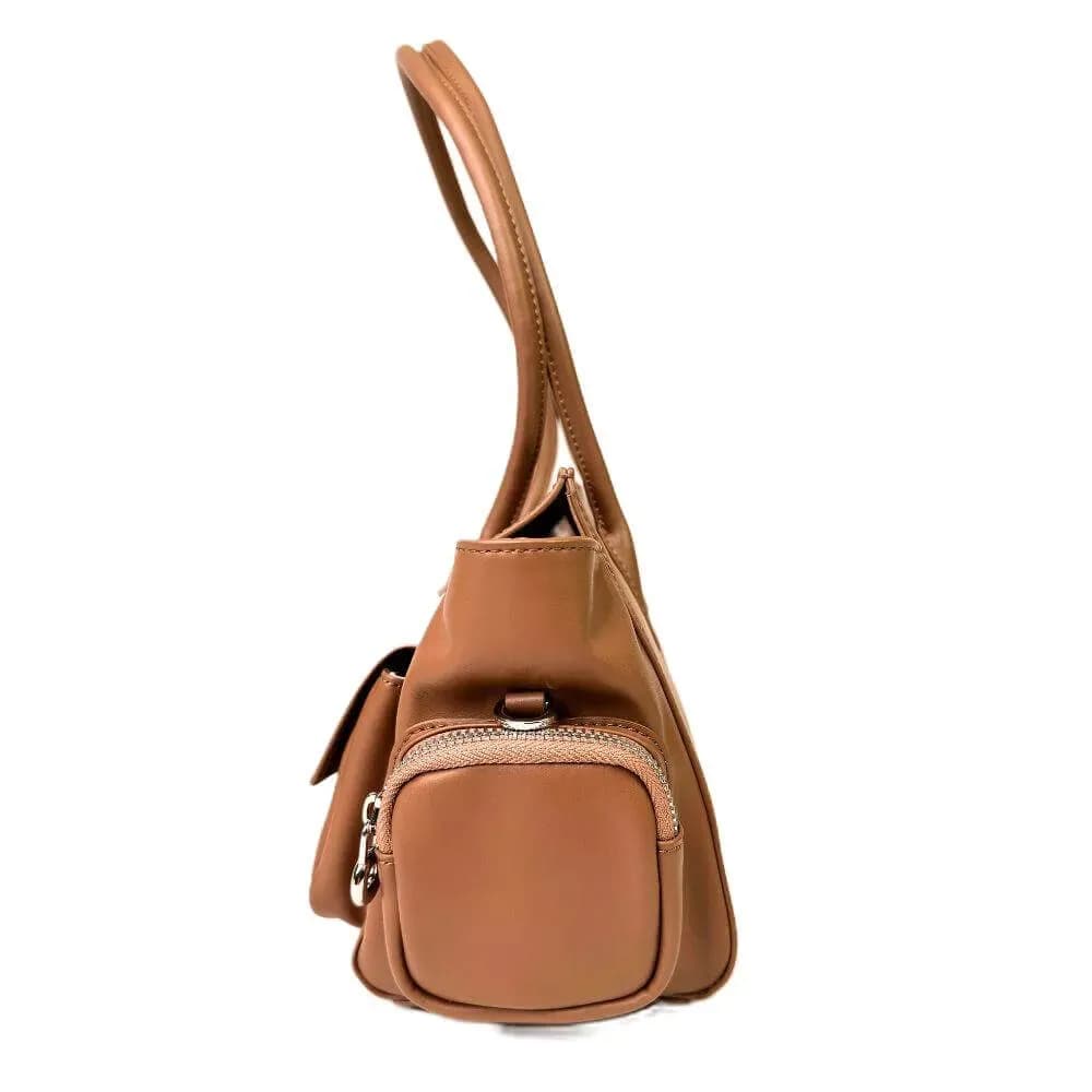 Kožená Italská kabelka Nuvo taupe