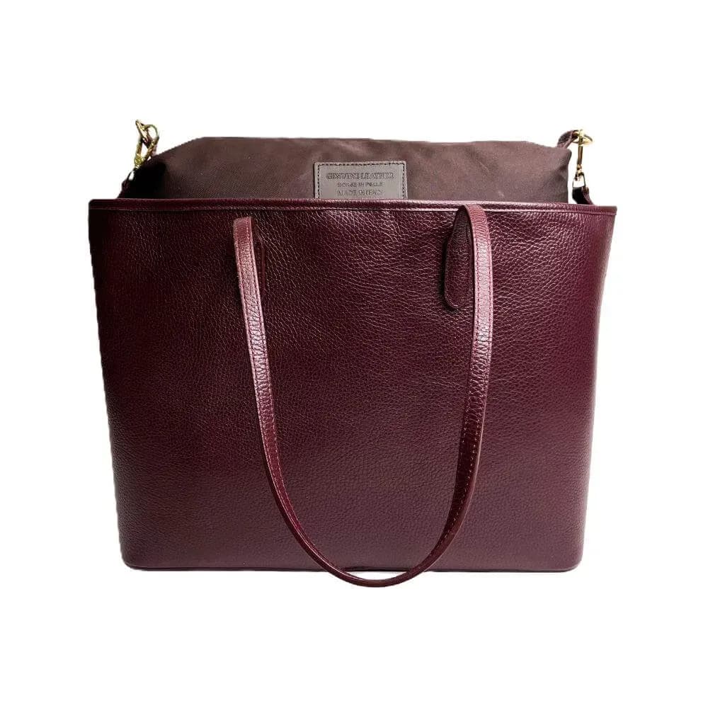 Kožená Italská kabelka Sovana vínová