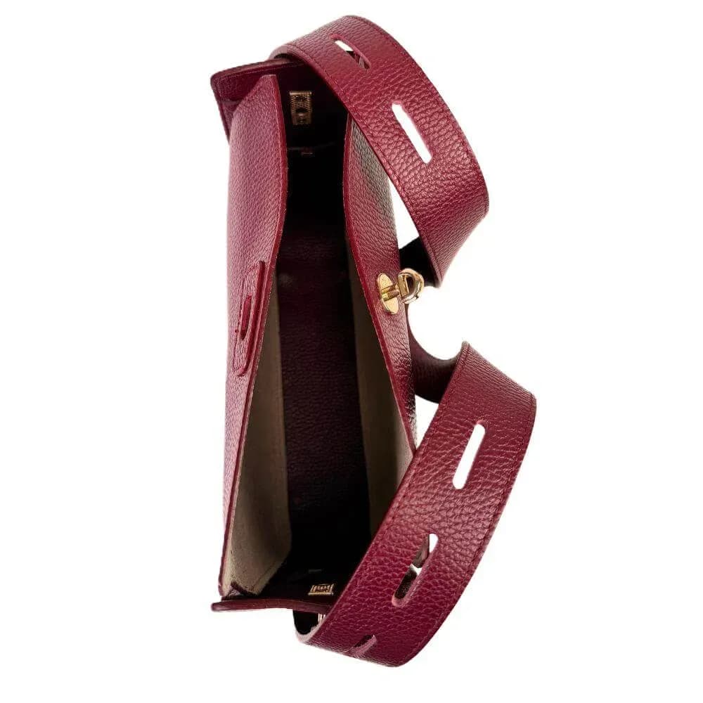 Kožená Italská kabelka Festa vínová