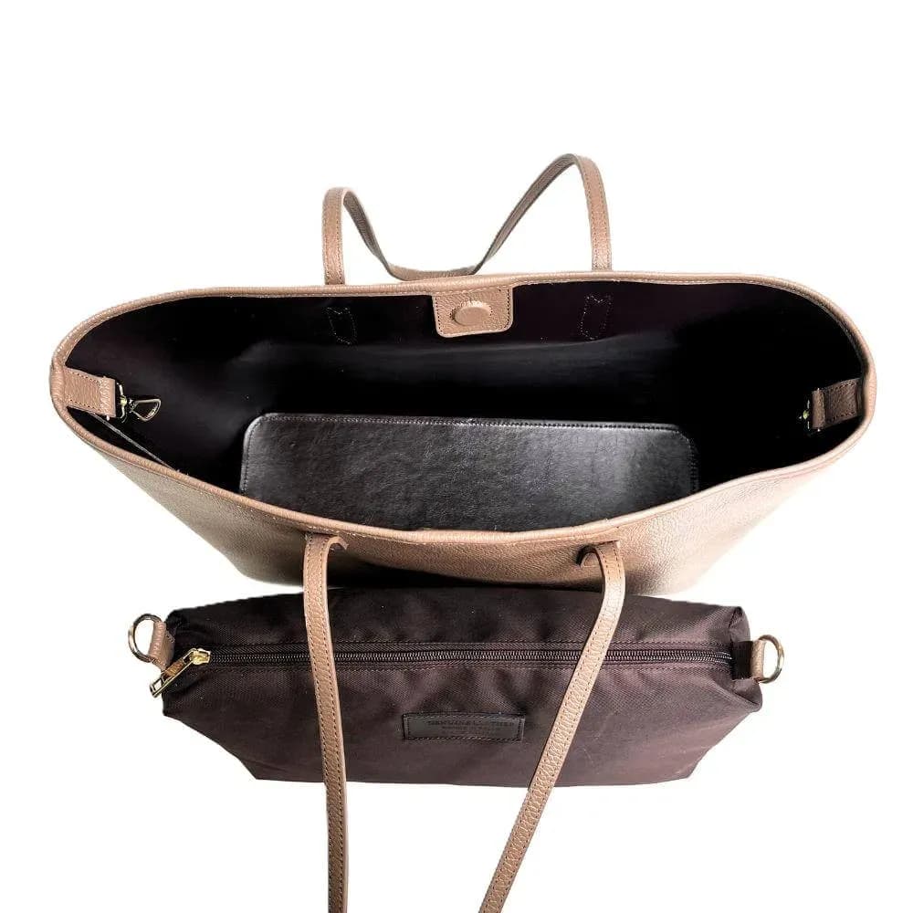 Kožená Italská kabelka Sovana taupe