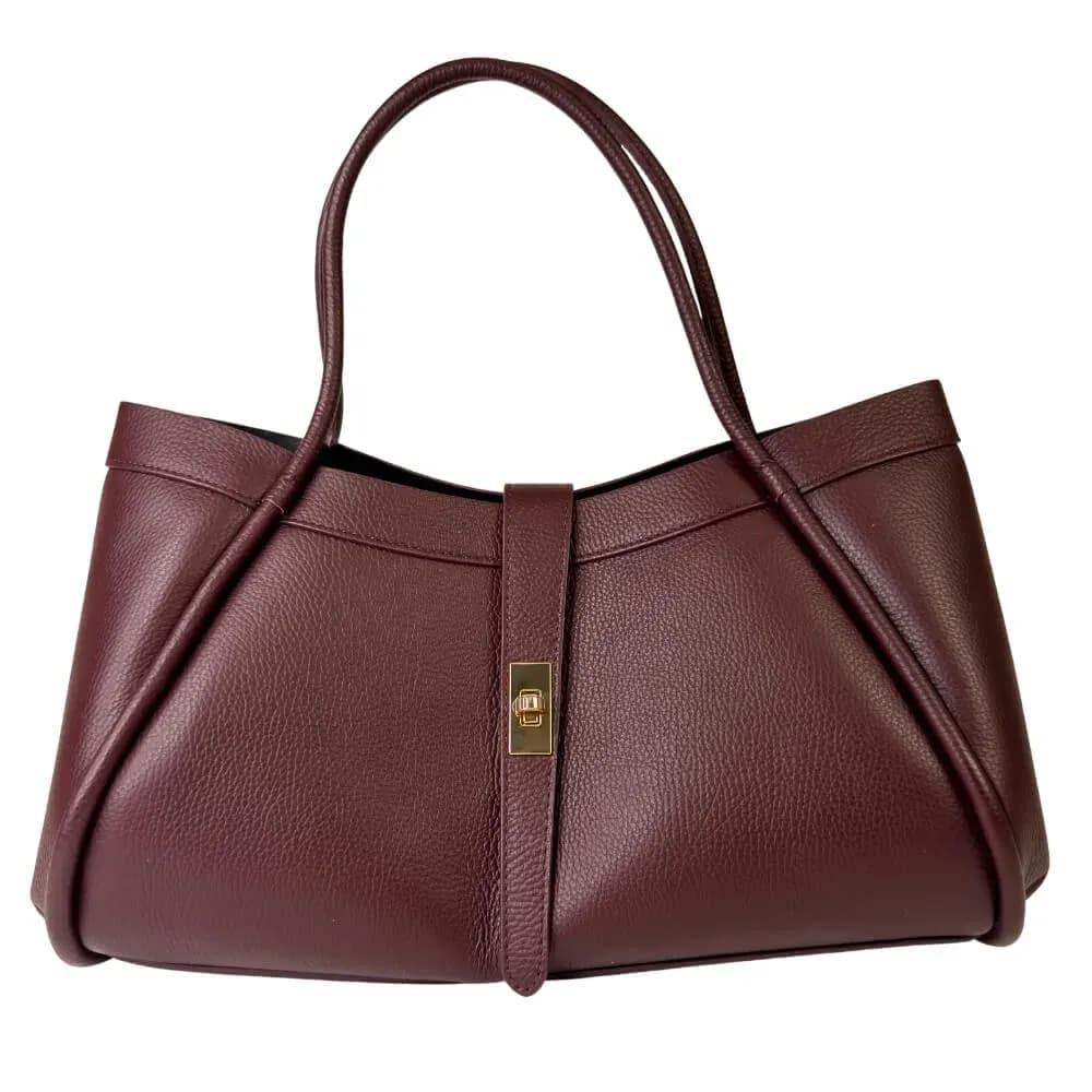 Kožená Italská kabelka Elis vínová