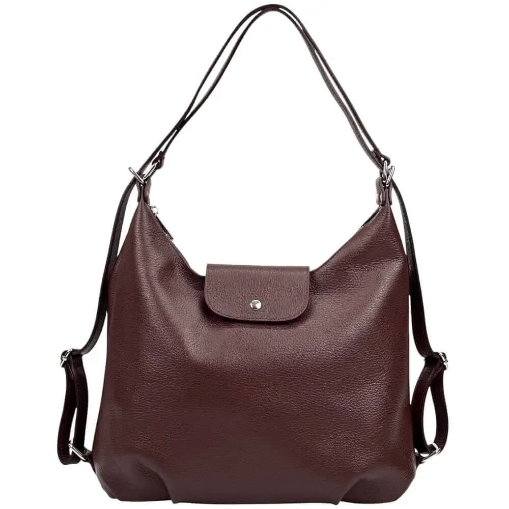 Kožená Italská kabelka batoh 2v1 Mari hnědá