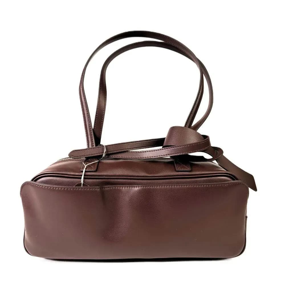 Kožená Italská kabelka Baguett tmavé hnědá