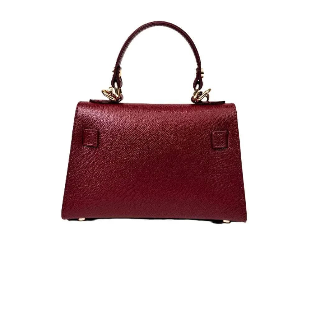 Kožená Italská kabelka Stela vínová