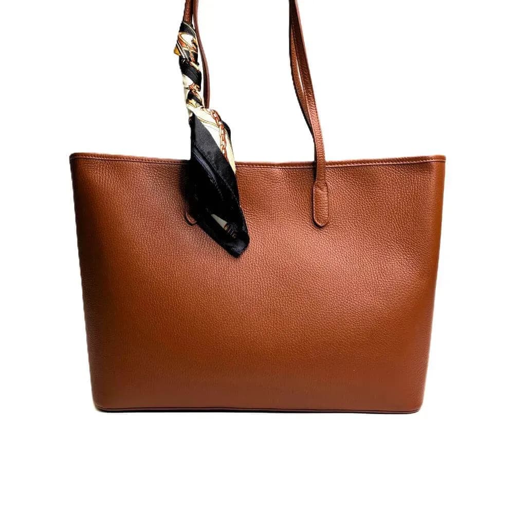 Kožená Italská kabelka Sovana koňak