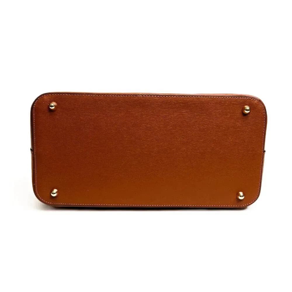 Kožená Italská kabelka Fiori koňak