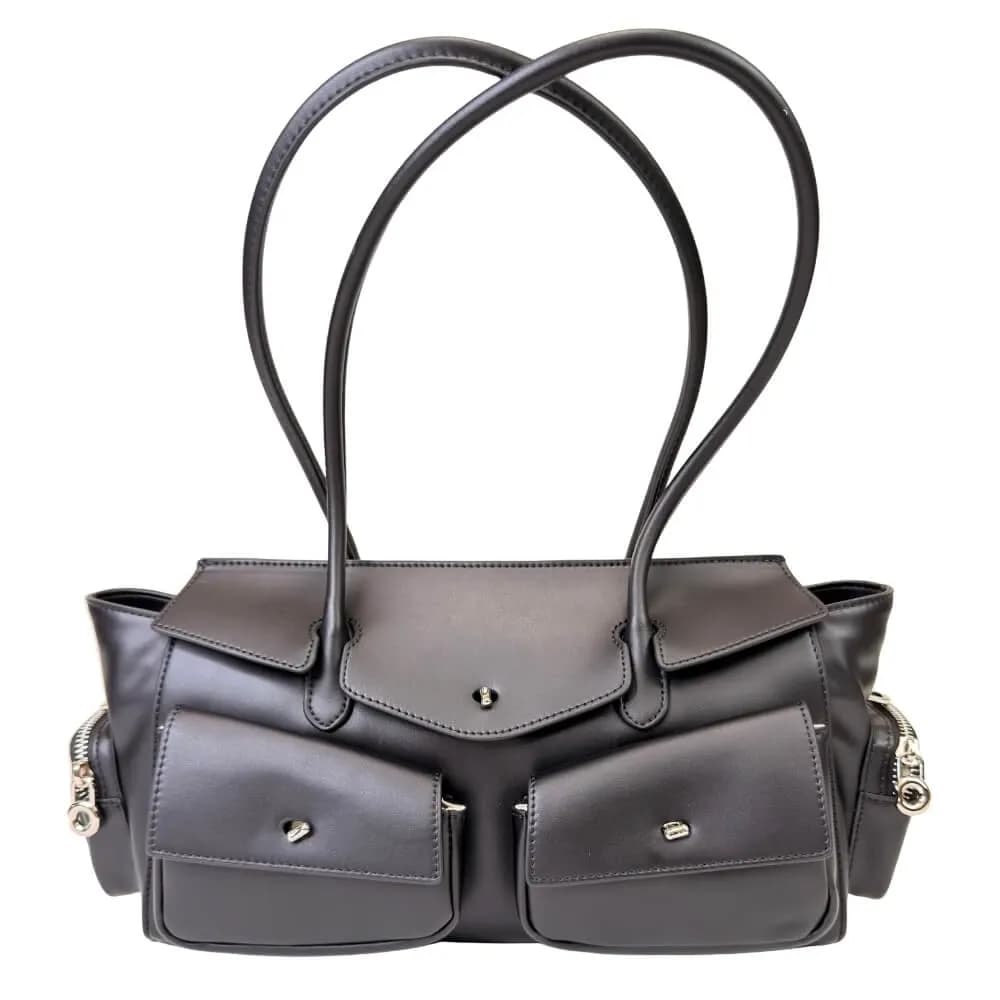 Kožená Italská kabelka Nuvo černá