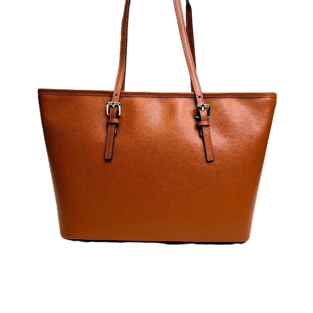 Kožená Italská kabelka Fiori koňak