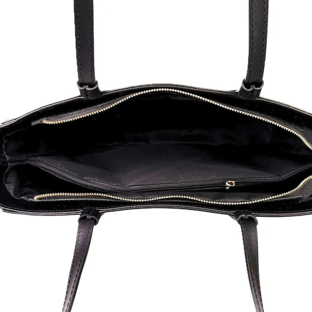 Kožená Italská kabelka Regina černá