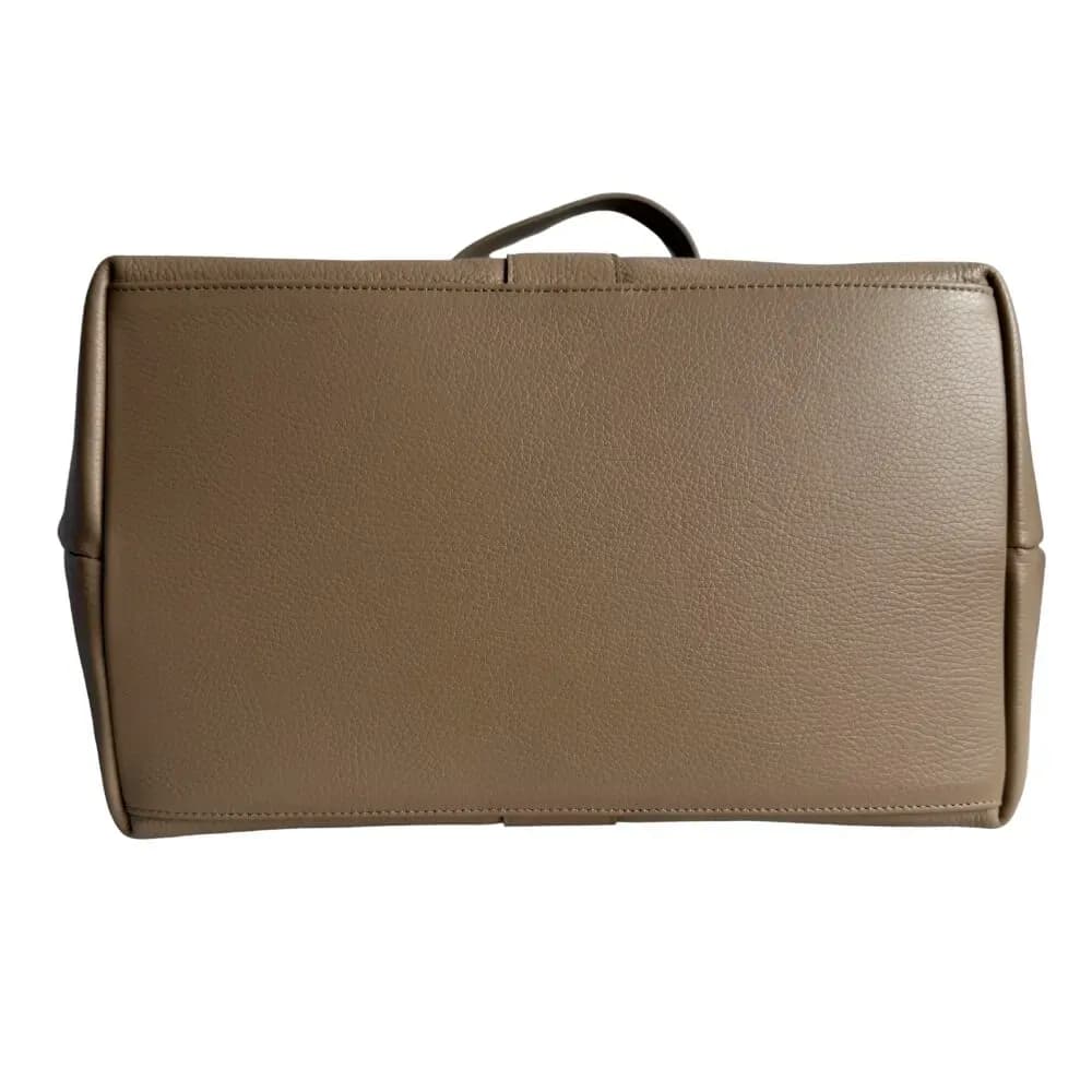 Velká Italská shopper kabelka z pravé kůže Patrizia taupe