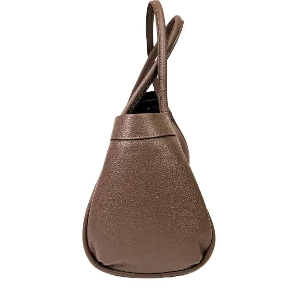 Kožená Italská kabelka Elis taupe