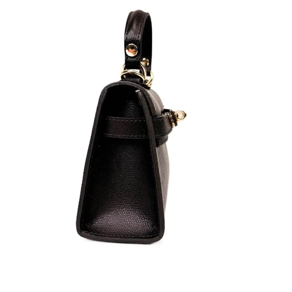 Kožená Italská kabelka Stela tmavé hnědá