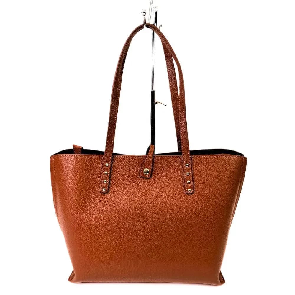 Kožená Italská kabelka Roma koňak