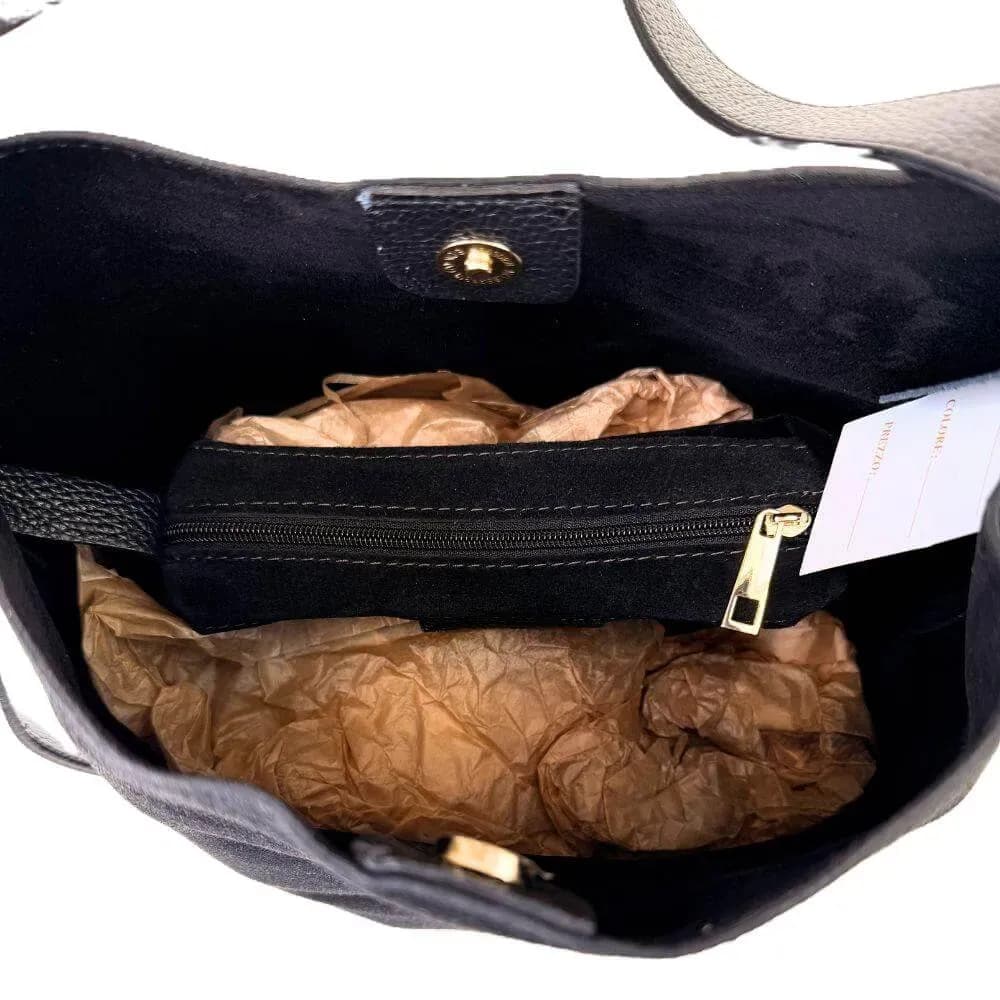 Kožená Italská kabelka Amore černá