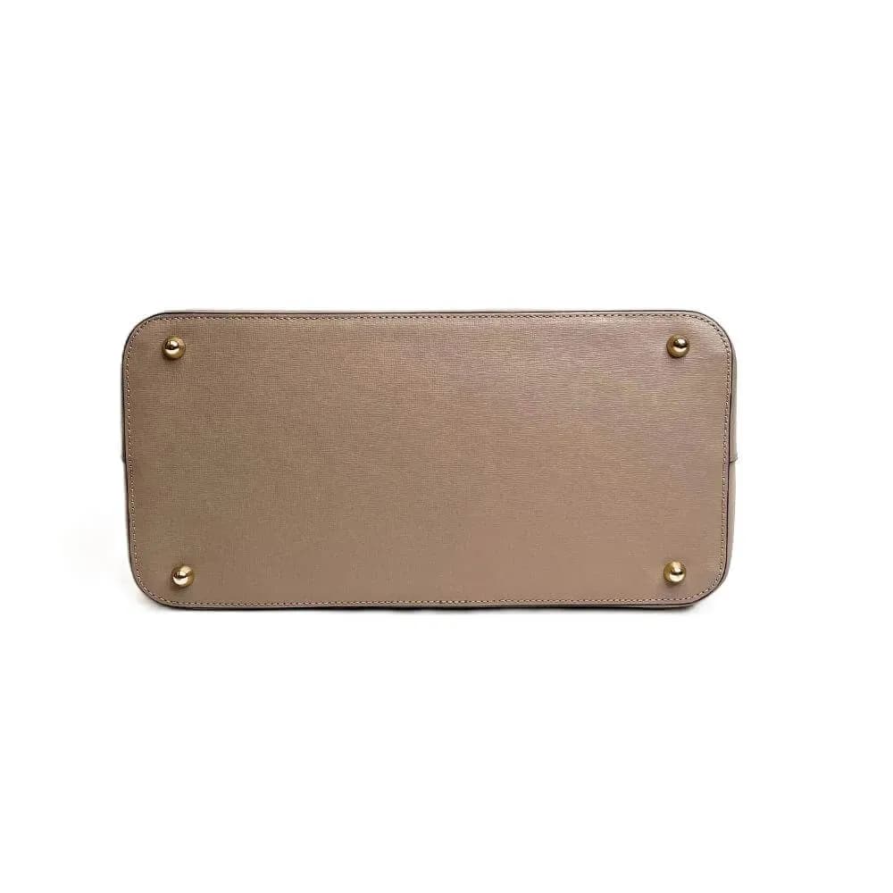 Kožená Italská kabelka Fiori taupe