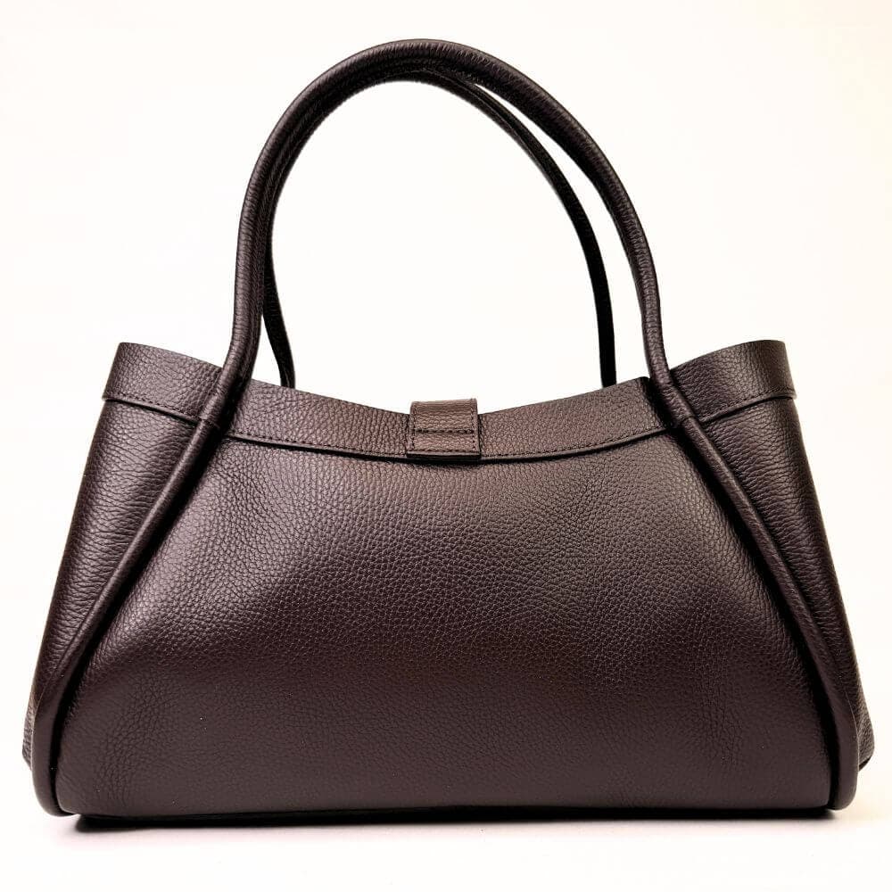 Kožená Italská kabelka Elis tmavé hnědá