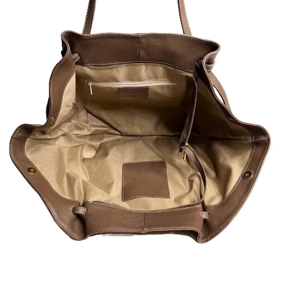 Kožená Italská kabelka Oresa taupe