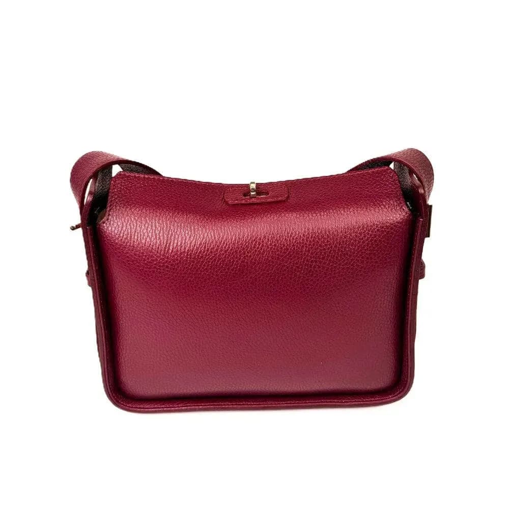 Kožená Italská kabelka Festa vínová