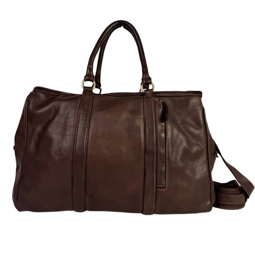 Kožená cestovní taška Avento tmavě hnědá