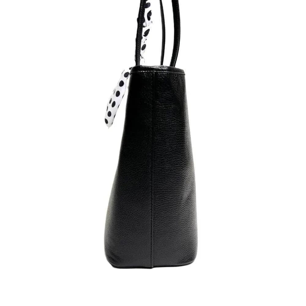 Kožená Italská kabelka Sovana černá