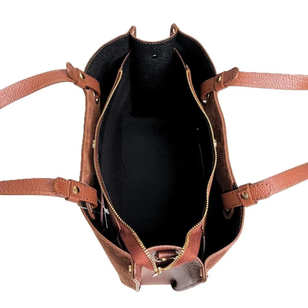 Kožená Italská kabelka Karmela hnědá