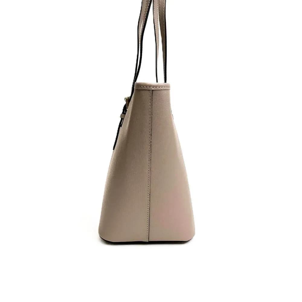 Kožená Italská kabelka Fiori taupe