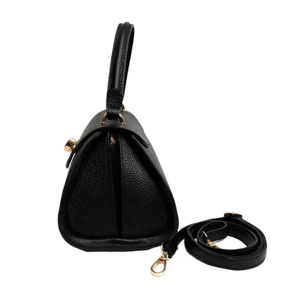 Kožená Italská kabelka Ferena černá