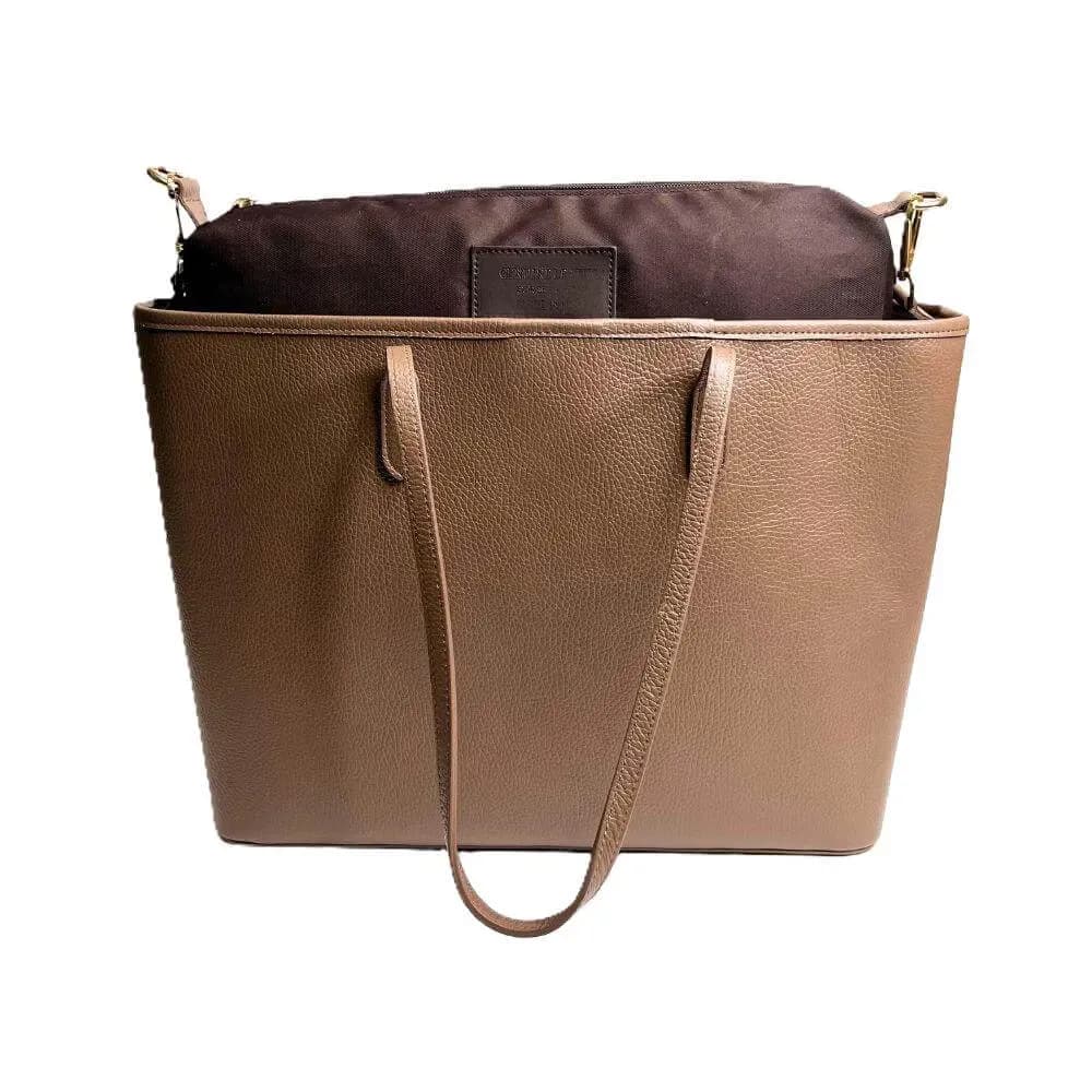 Kožená Italská kabelka Sovana taupe