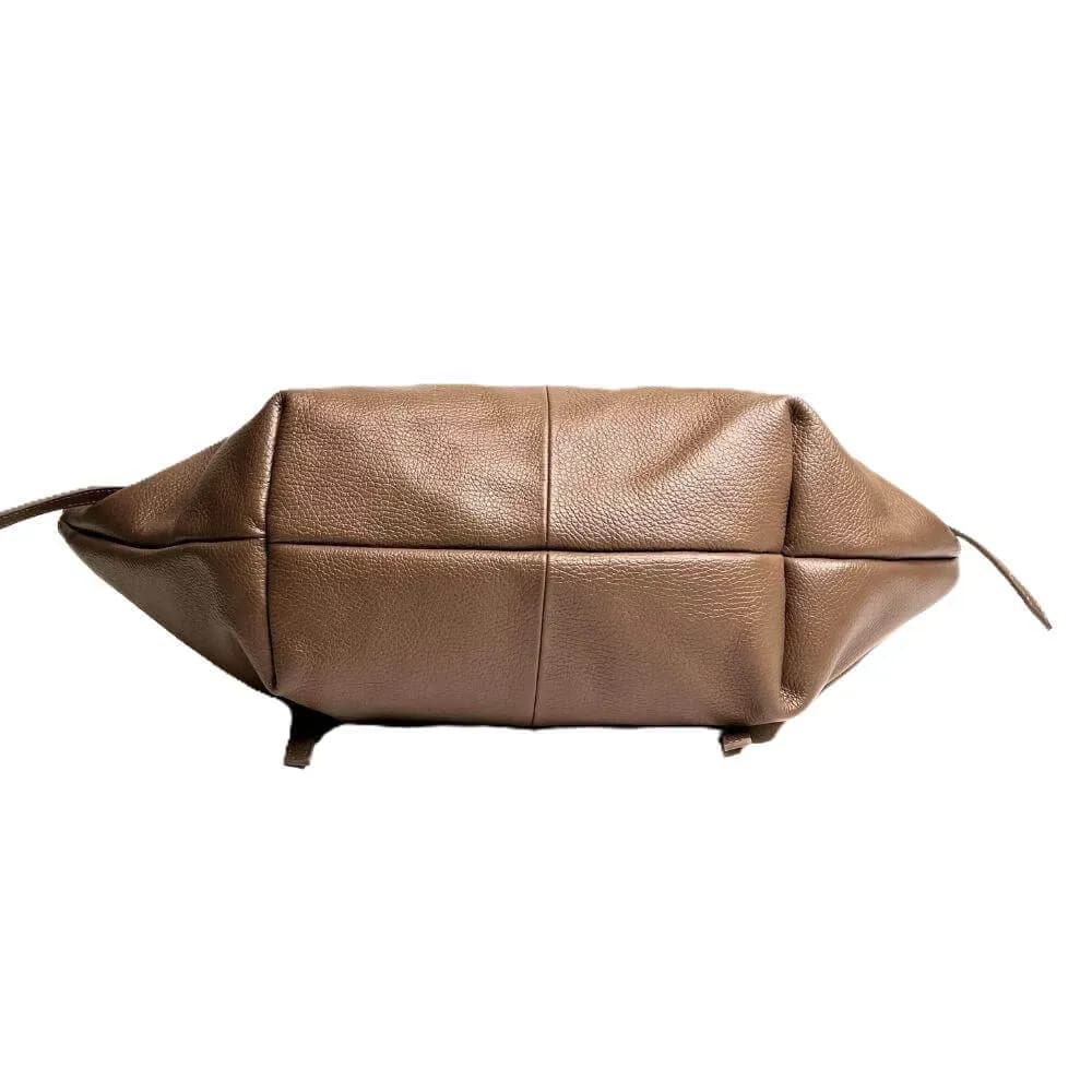 Kožená Italská kabelka Oresa taupe