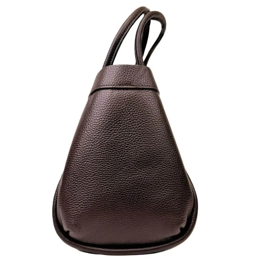 Kožená Italská kabelka Elis tmavé hnědá