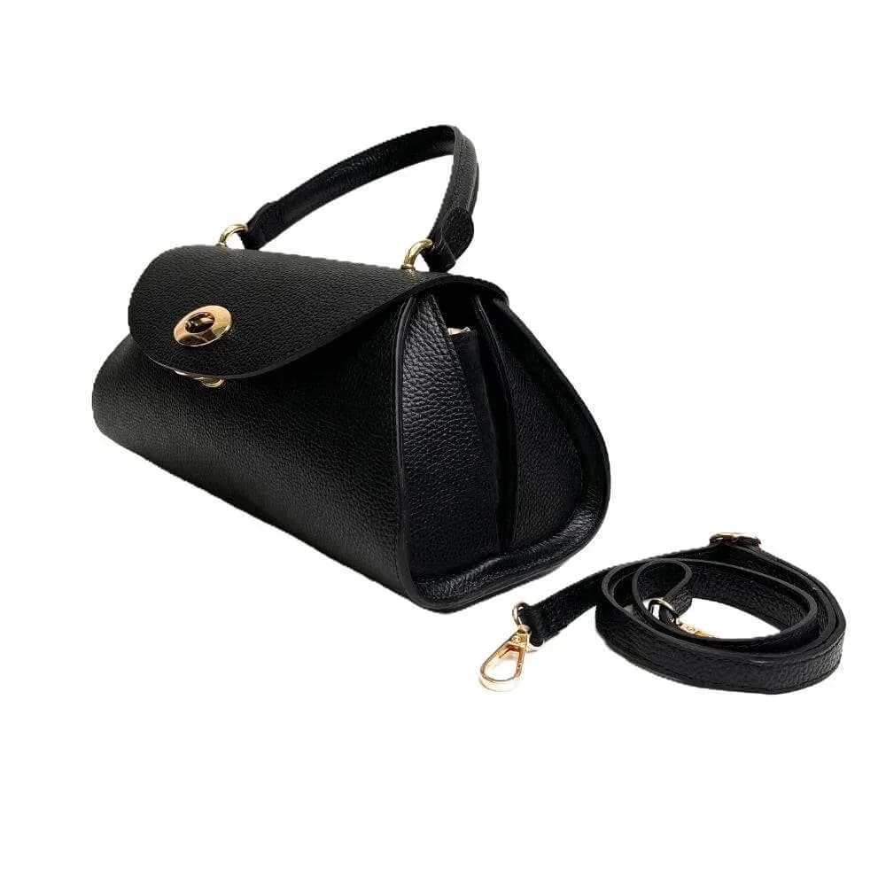 Kožená Italská kabelka Ferena černá