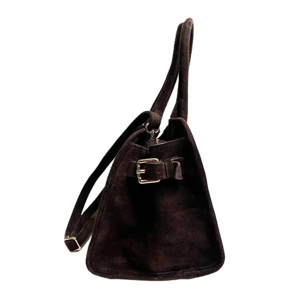 Kožená Italská kabelka Noreta tmavé hnědá