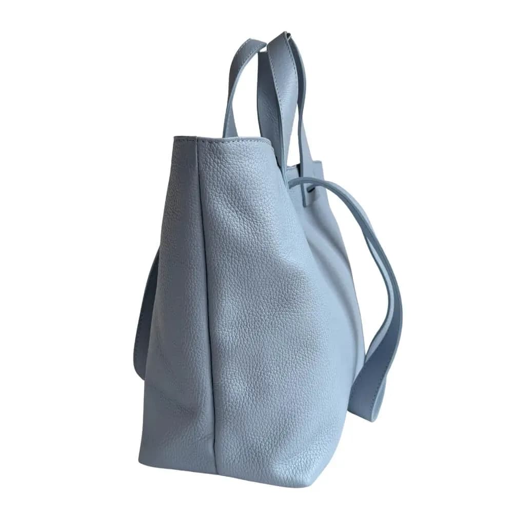 Italská shopper kabelka z pravé kuže Olivia modrá